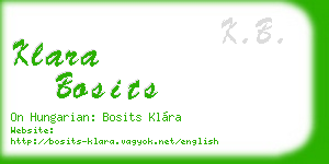 klara bosits business card