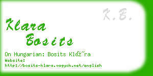 klara bosits business card